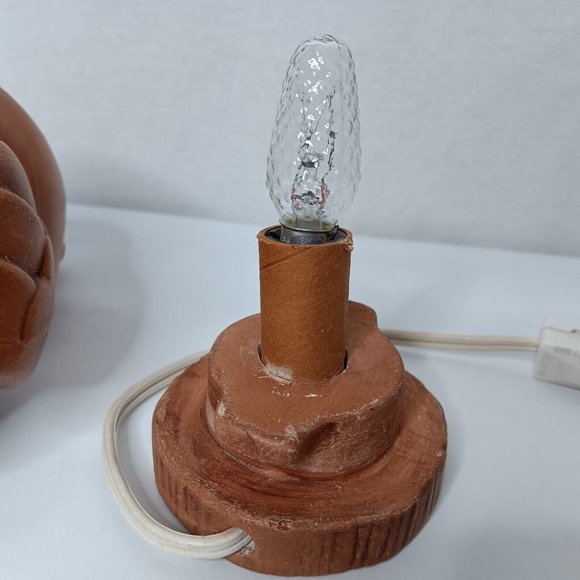 Vintage Handmade Ceramic Owl Light Hobbyist Hand Painted Electric Bird Lamp - Picture 9 of 16